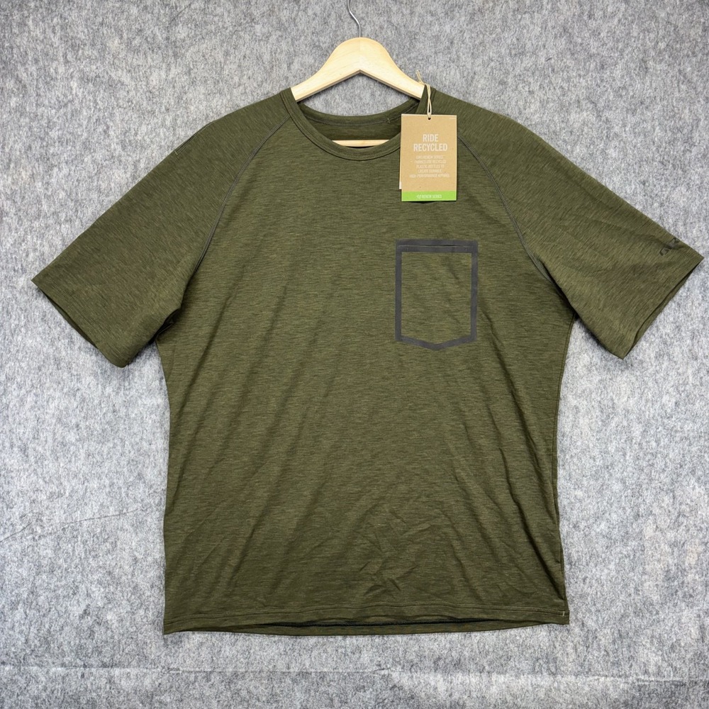 Giro Venture Jersey T-Shirt Men Large Trail Green Merino Wool Blend Cycling New